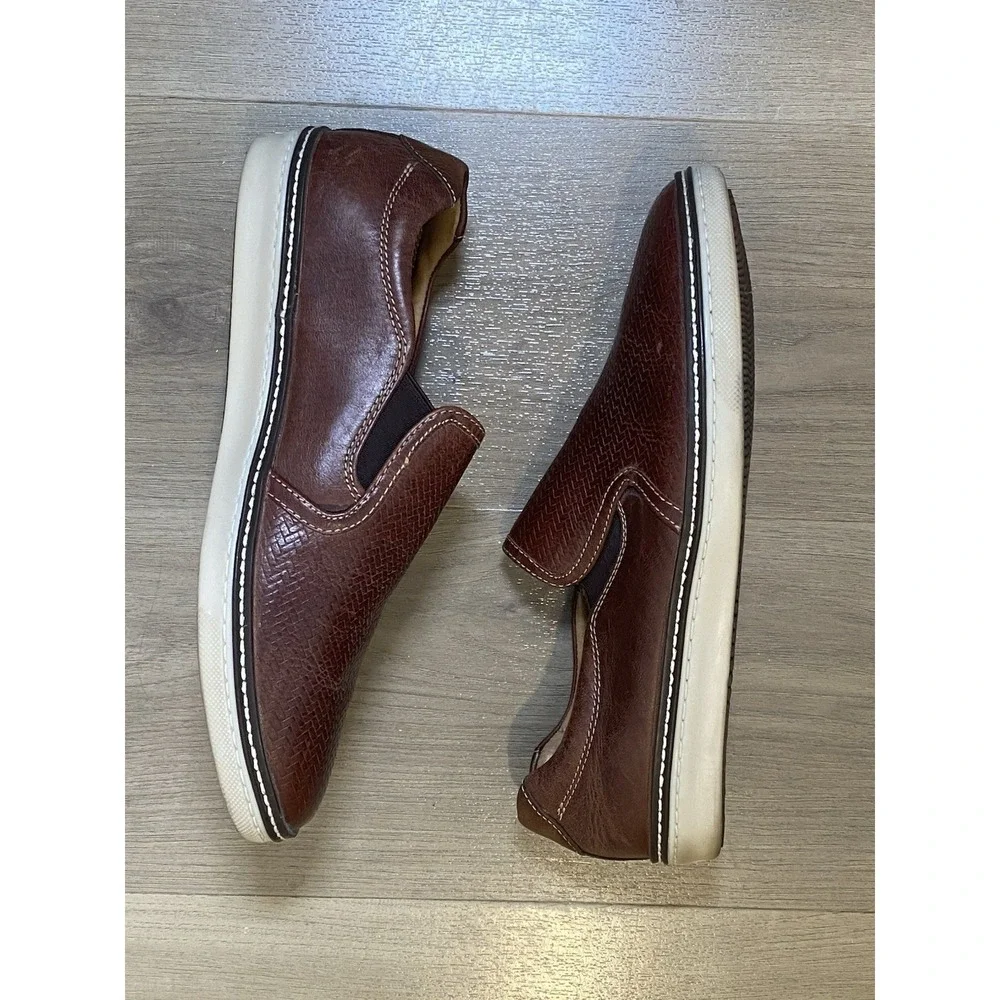 Johnston & Murphy Mcguffey Slip-On Loafer Brown Leather Shoes Men's 9.5